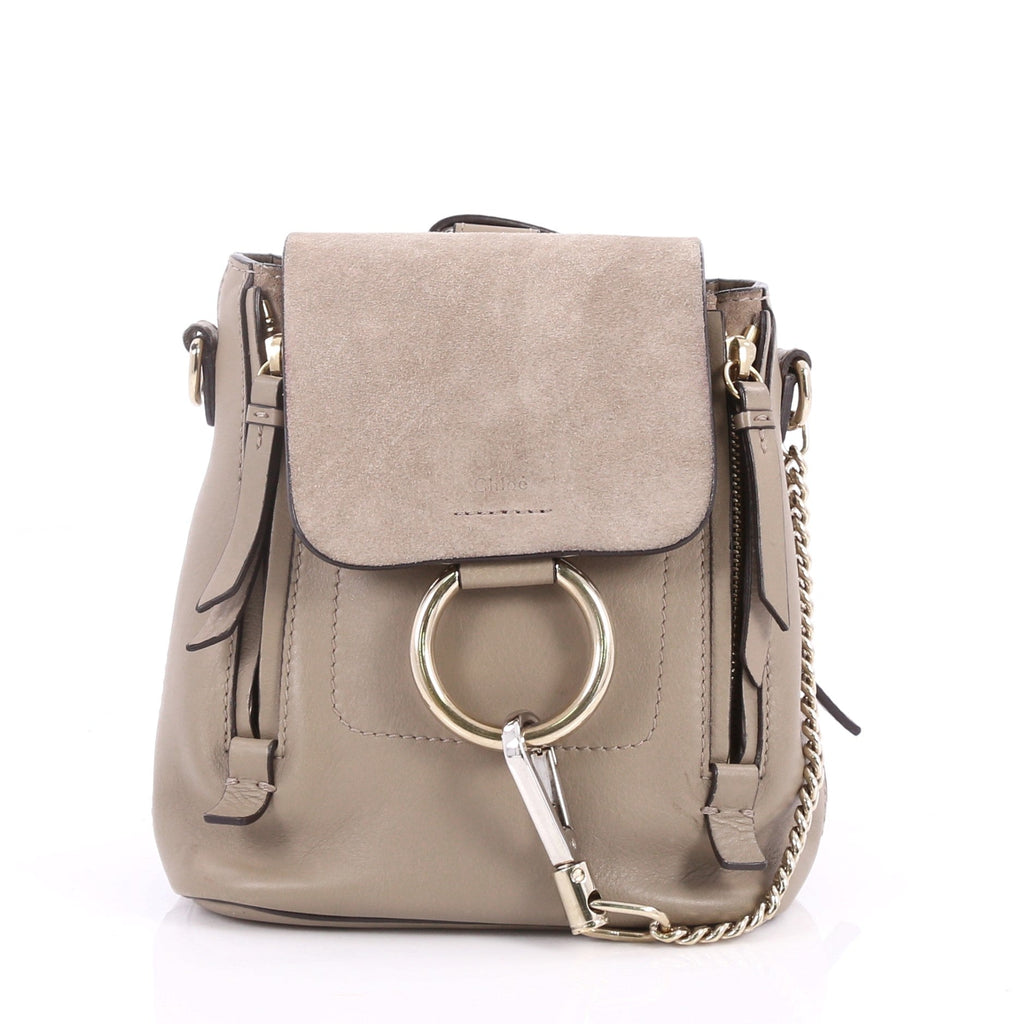 Faye Backpack Leather and Suede Mini