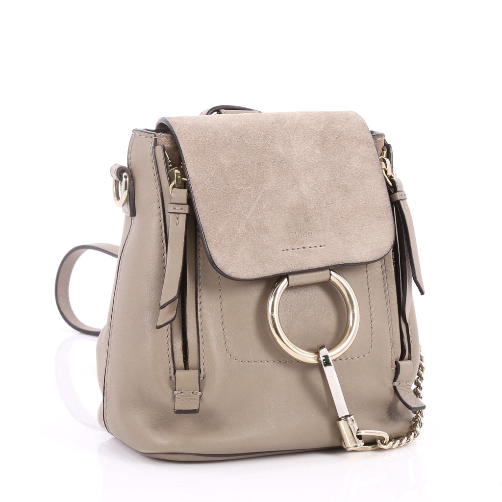 Faye Backpack Leather and Suede Mini