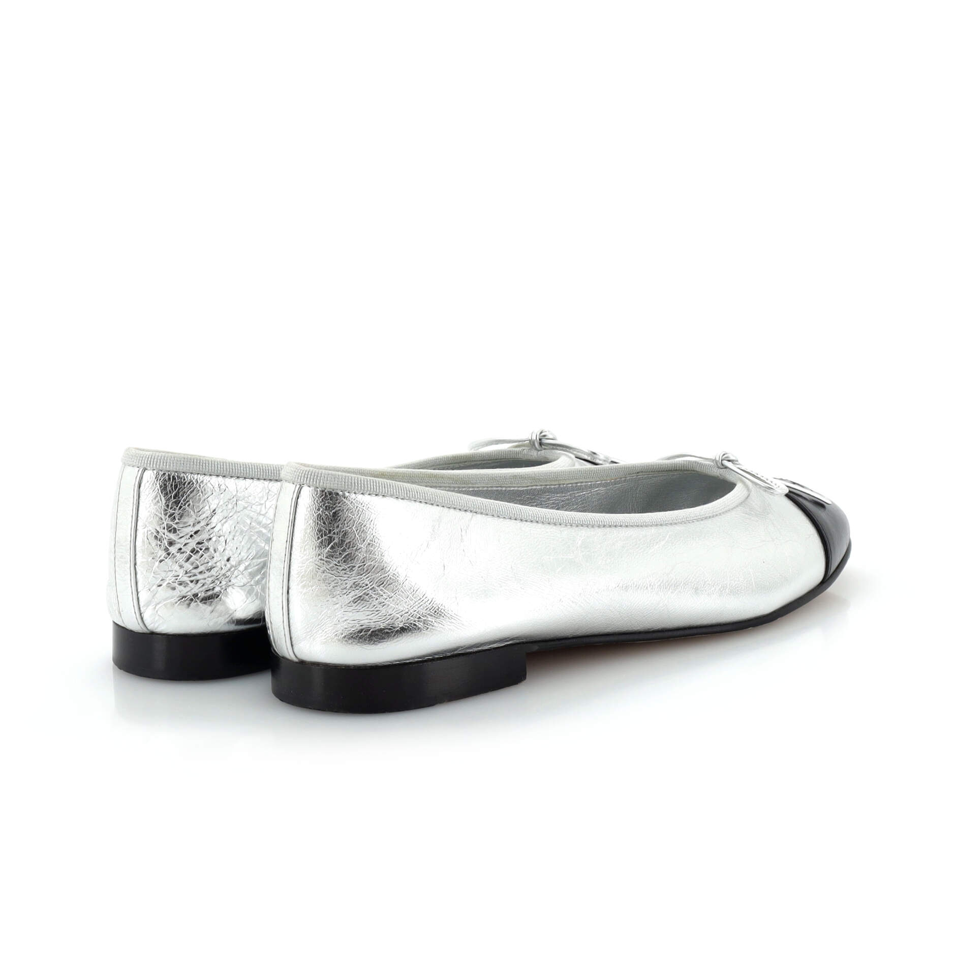 Women's CC Cap Toe Bow Ballerina Flats Leather