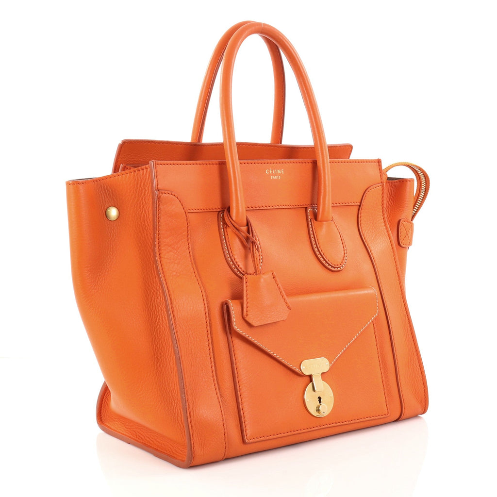 Envelope Luggage Handbag Smooth Leather Mini