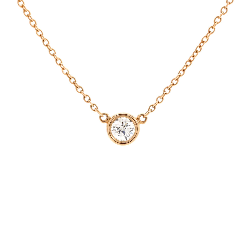 Elsa Peretti Diamonds By The Yard Pendant Necklace 18K Rose Gold and Diamond 0.18CT