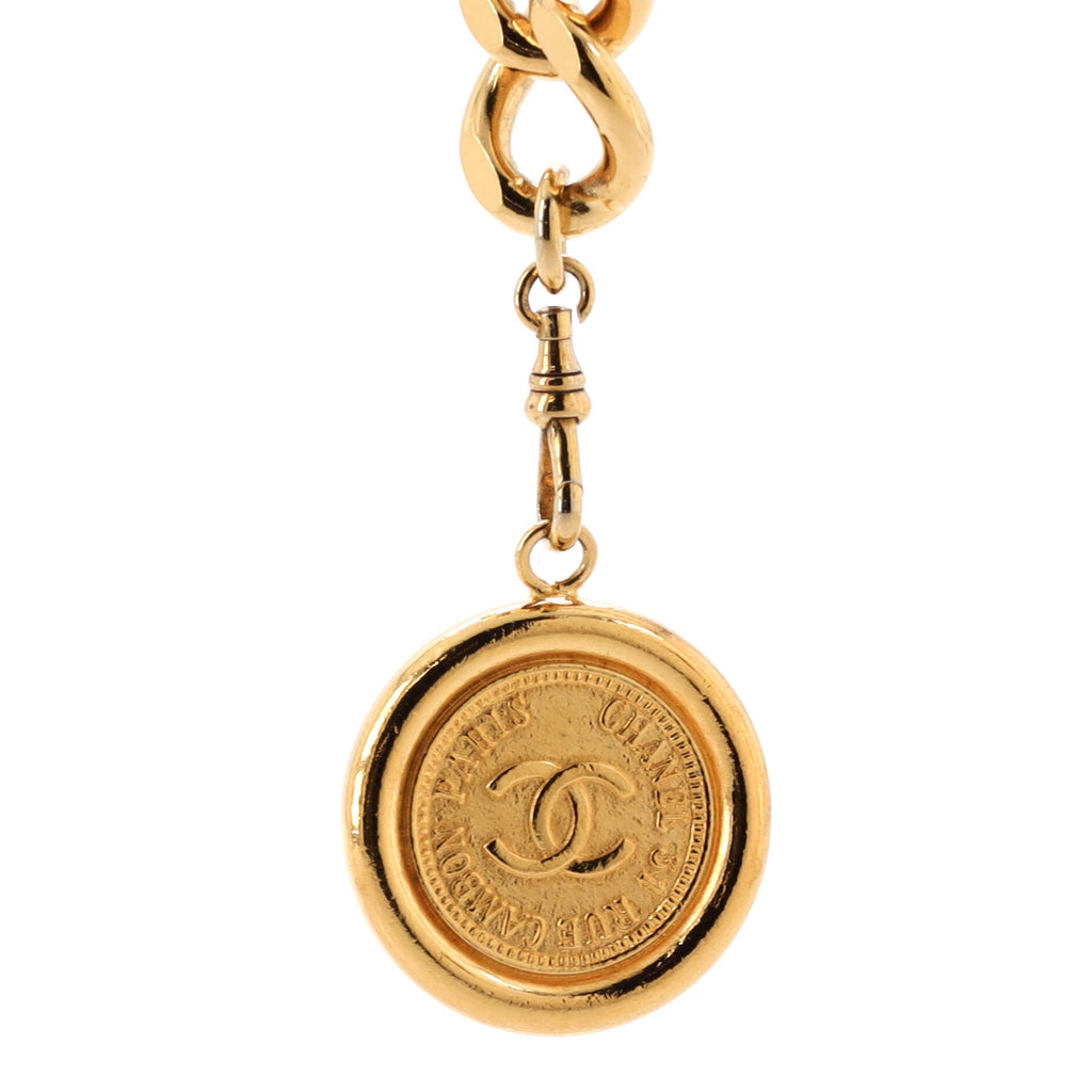 Vintage Medallion Logo Chain Belt Metal 85