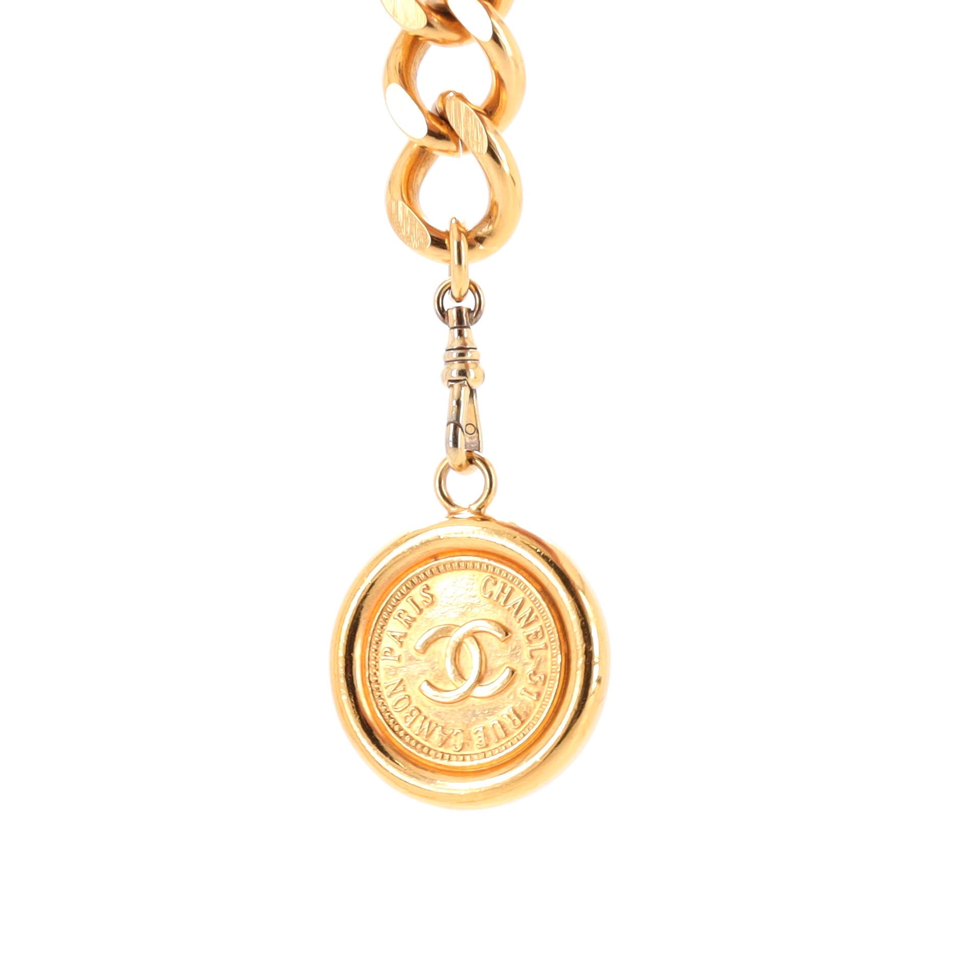 Vintage Medallion Logo Chain Belt Metal 85