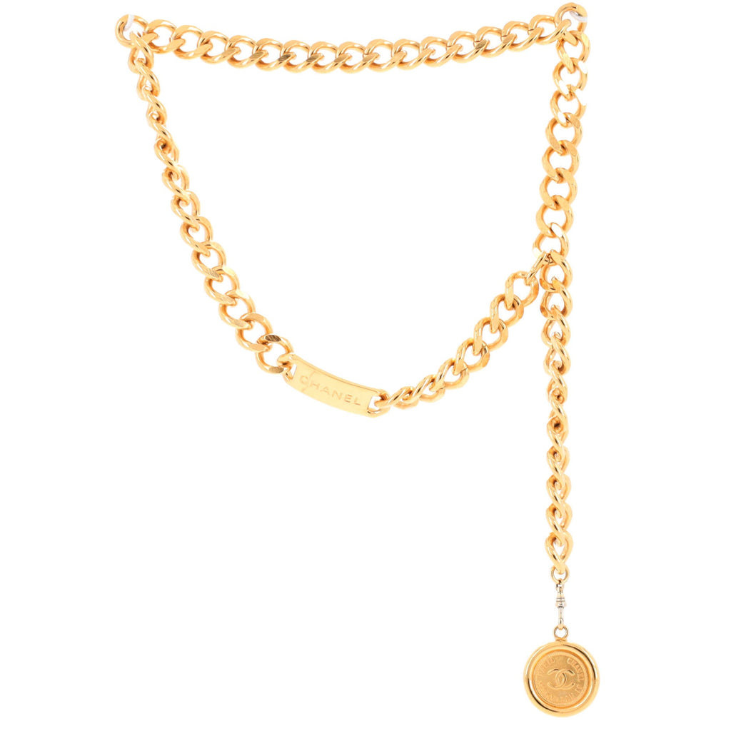 Vintage Medallion Logo Chain Belt Metal 75