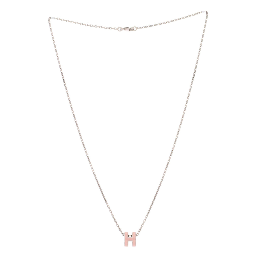 Pop H Pendant Chain Necklace Metal and Enamel Mini