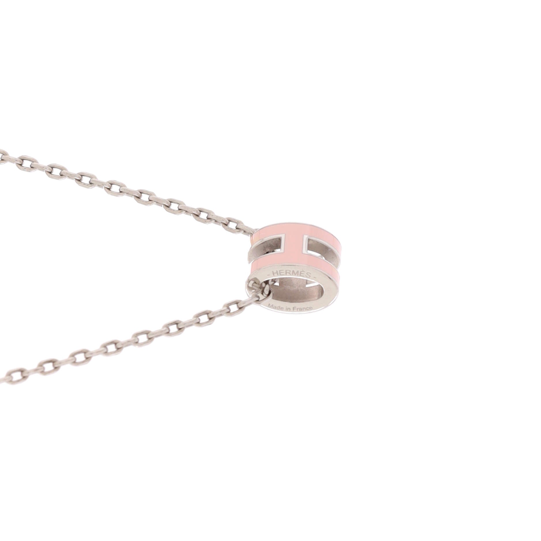 Pop H Pendant Chain Necklace Metal and Enamel Mini