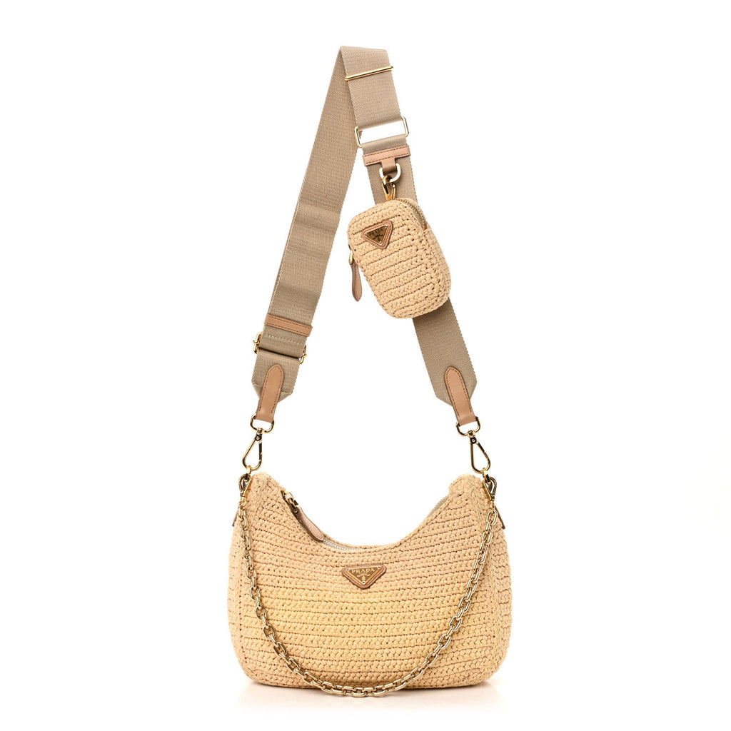 Yarn Raffia Effect Crochet Re-Edition 2005 Shoulder Bag Naturale