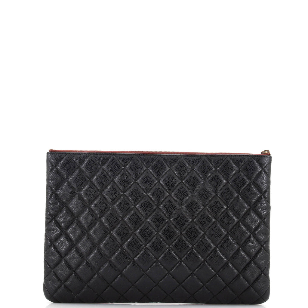 O Case Clutch Quilted Caviar Large