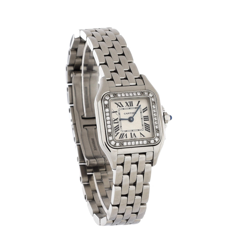 Panthere de Cartier Quartz Watch Stainless Steel with Diamond Bezel 22
