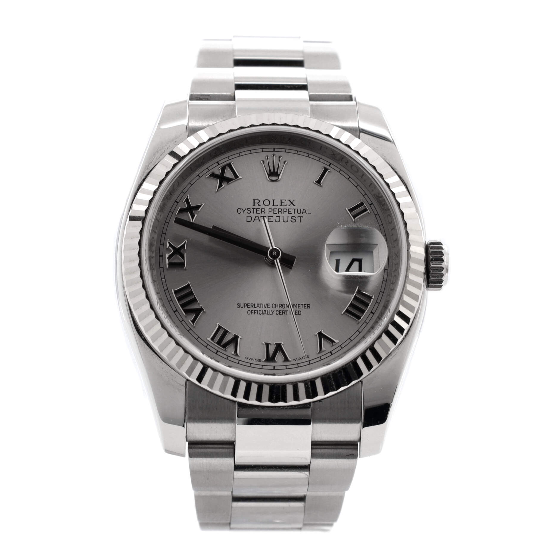 Oyster Perpetual Datejust Automatic Watch Stainless Steel and White Gold 36