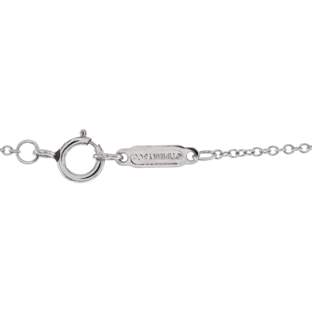 Jazz Swing Double Circle Pendant Necklace Platinum with Diamonds Small