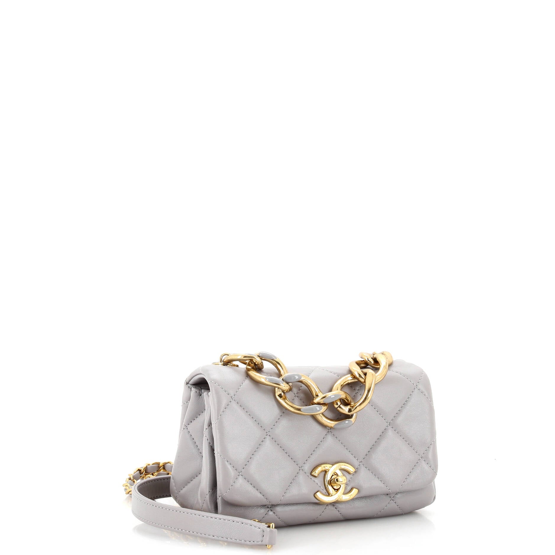 Color Match Flap Bag Quilted Lambskin Mini