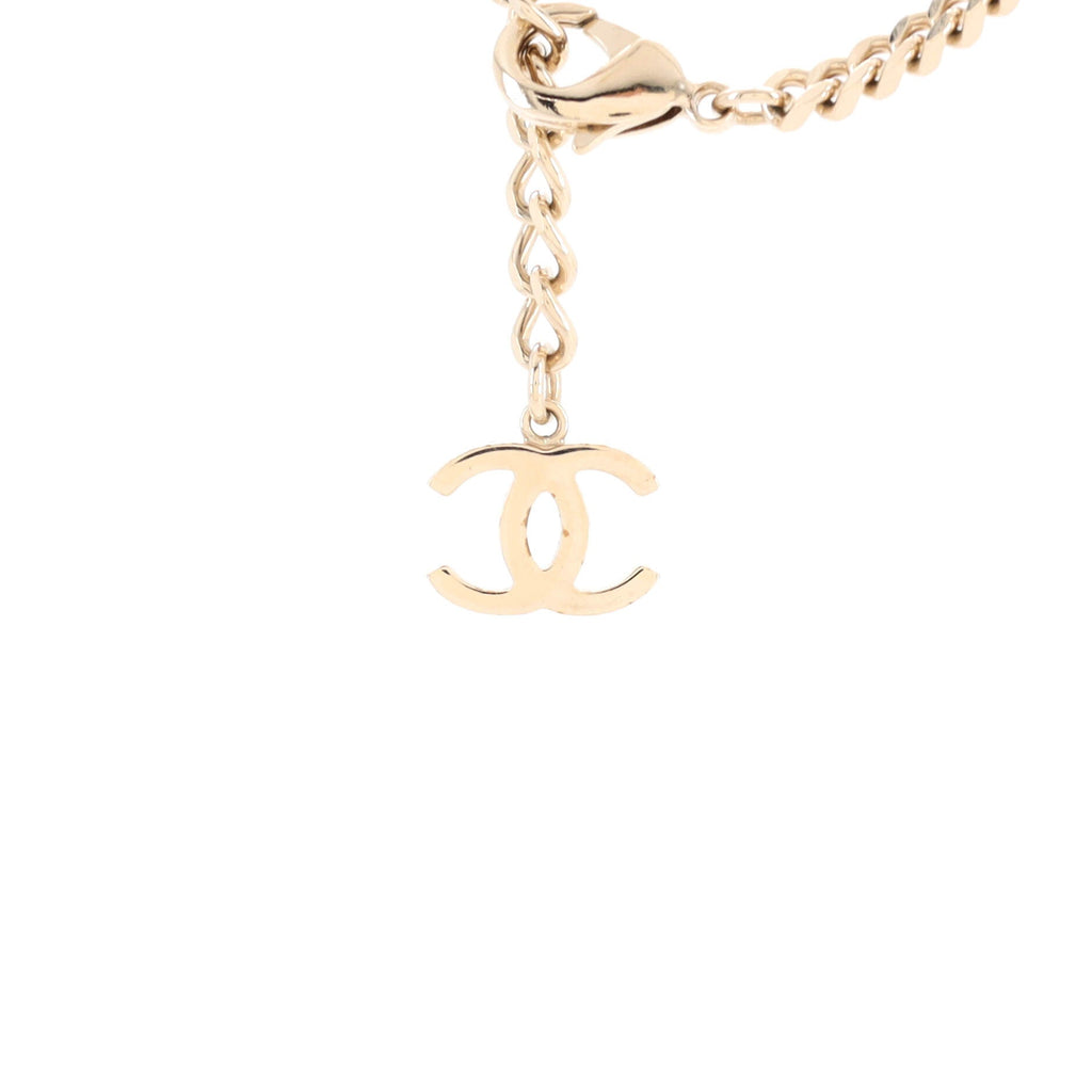 CC Link Choker Necklace Metal with Crystals