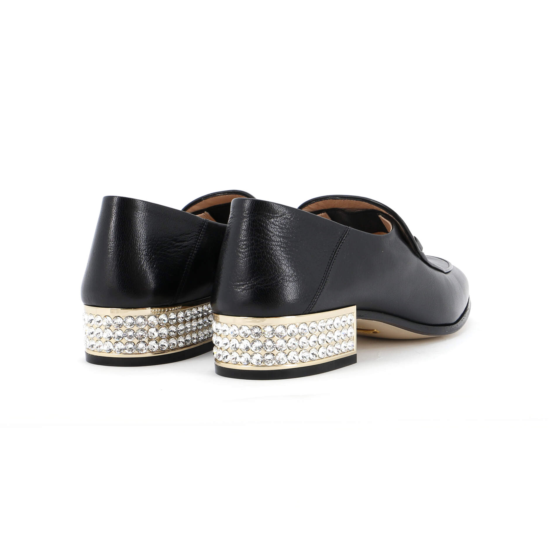 Women's Horsebit Loafers Leather with Crystals