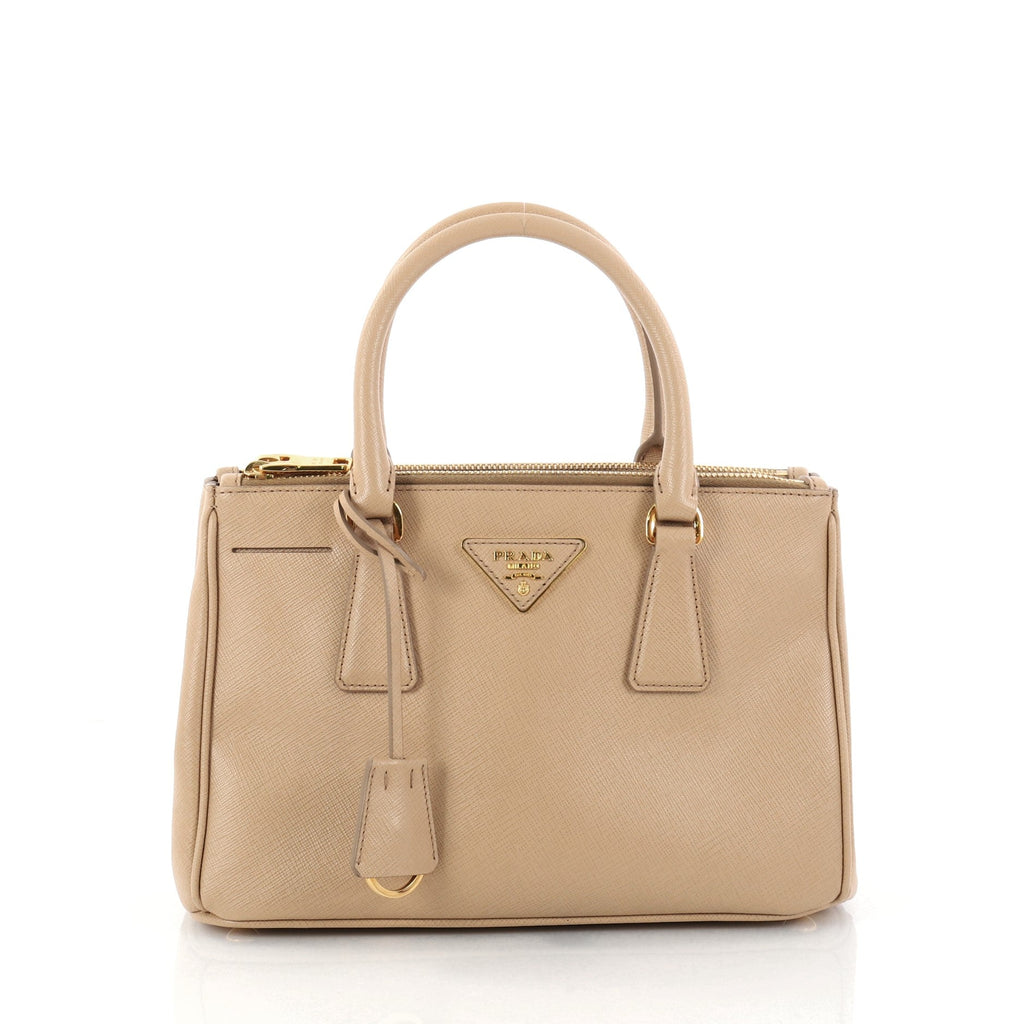 Double Zip Lux Tote Saffiano Leather Mini