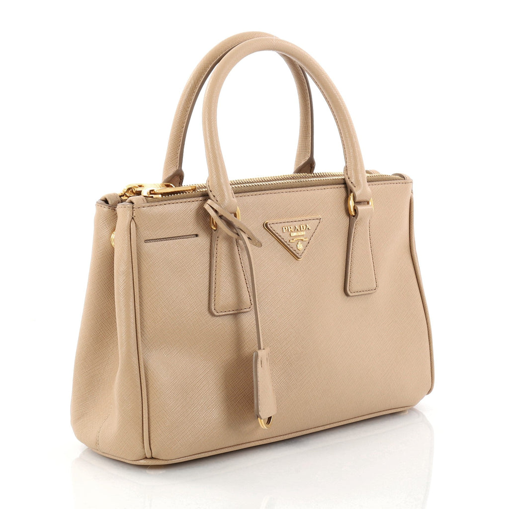 Double Zip Lux Tote Saffiano Leather Mini