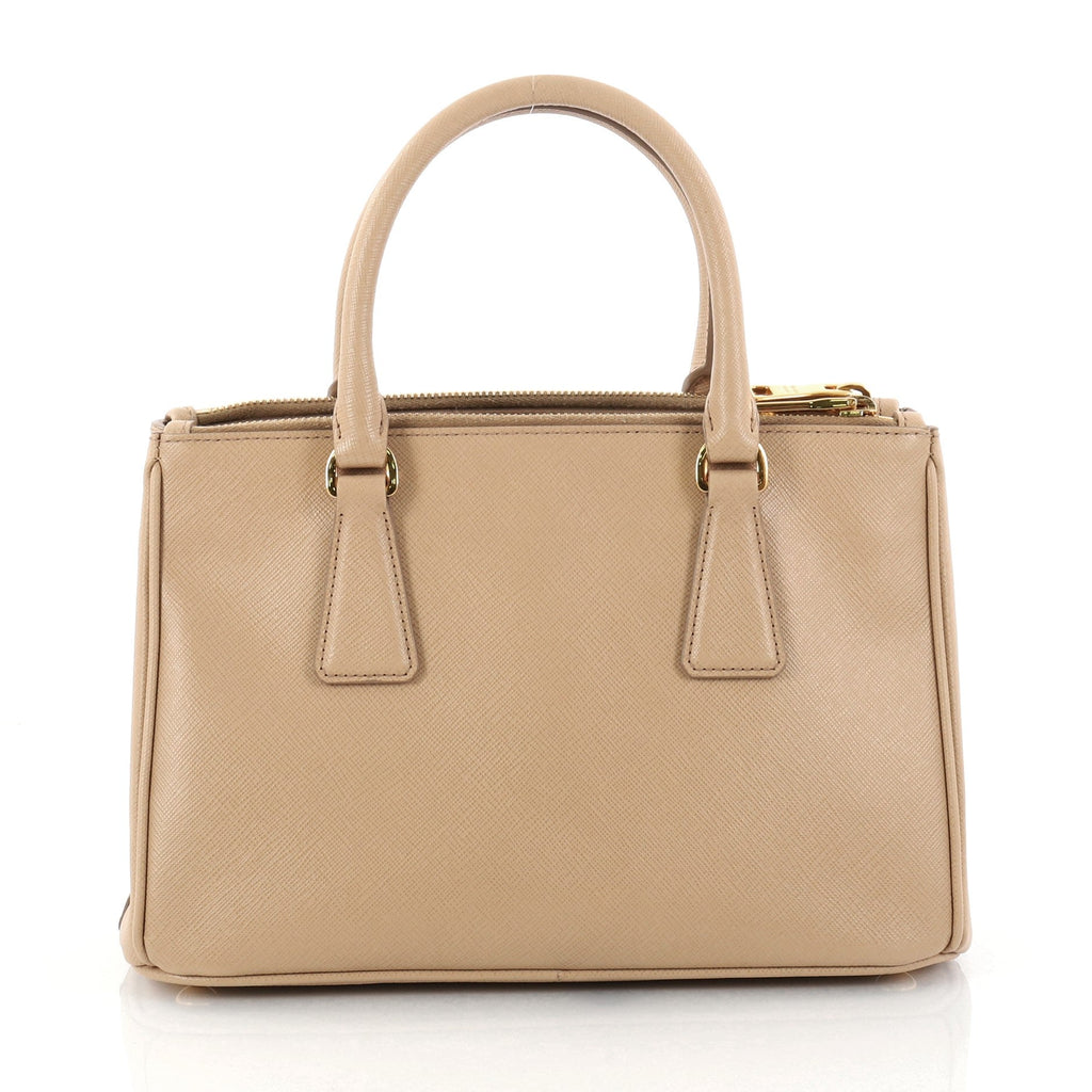 Double Zip Lux Tote Saffiano Leather Mini
