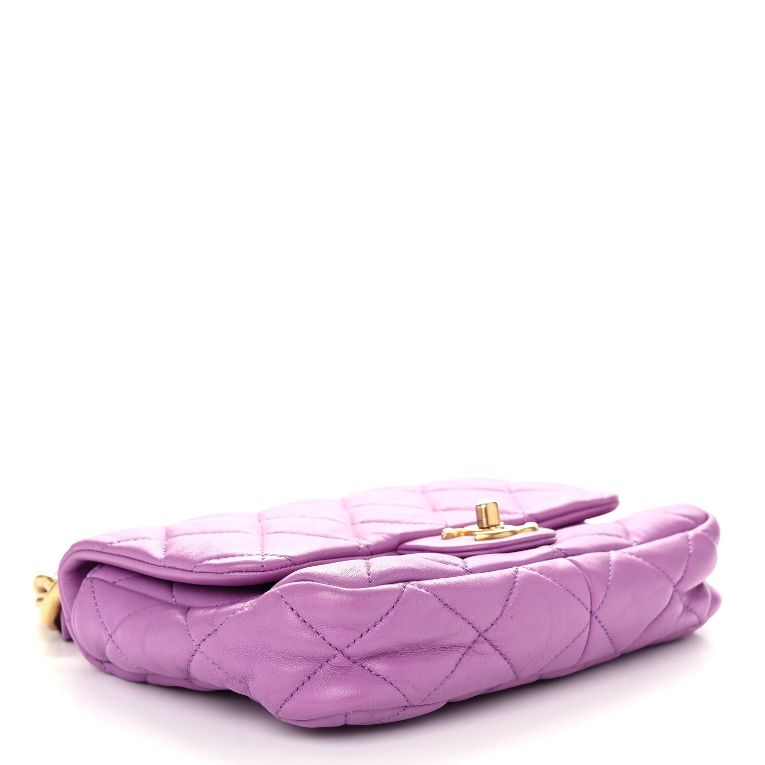 Lambskin Quilted Small CC Funky Town Flap Purple