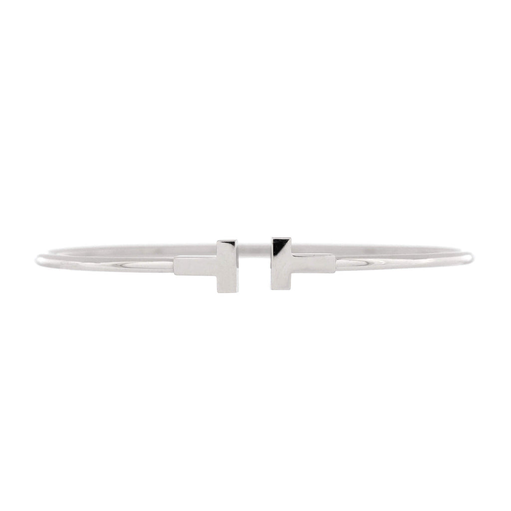 T Wire Bracelet 18K White Gold