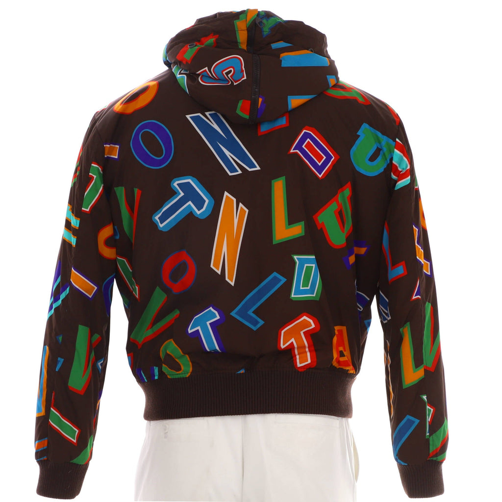 Men's LV x NBA Letters Hooded Blouson Jacket Printed Polyamide