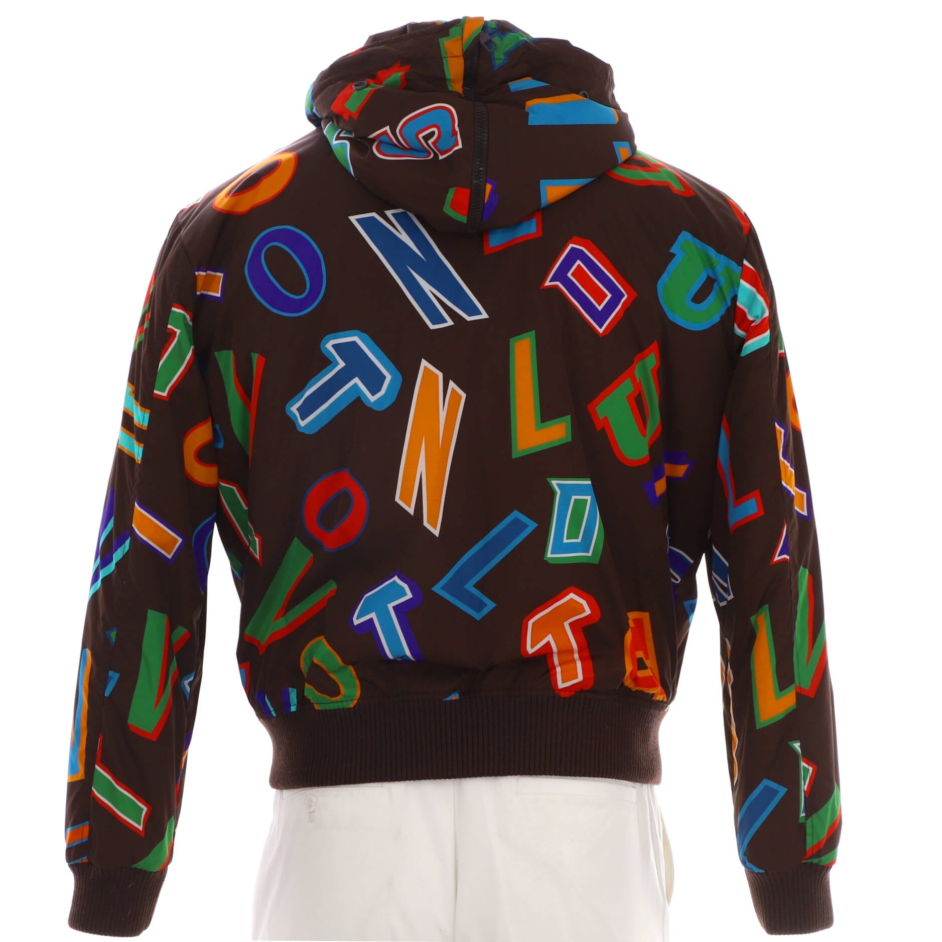 Men's LV x NBA Letters Hooded Blouson Jacket Printed Polyamide