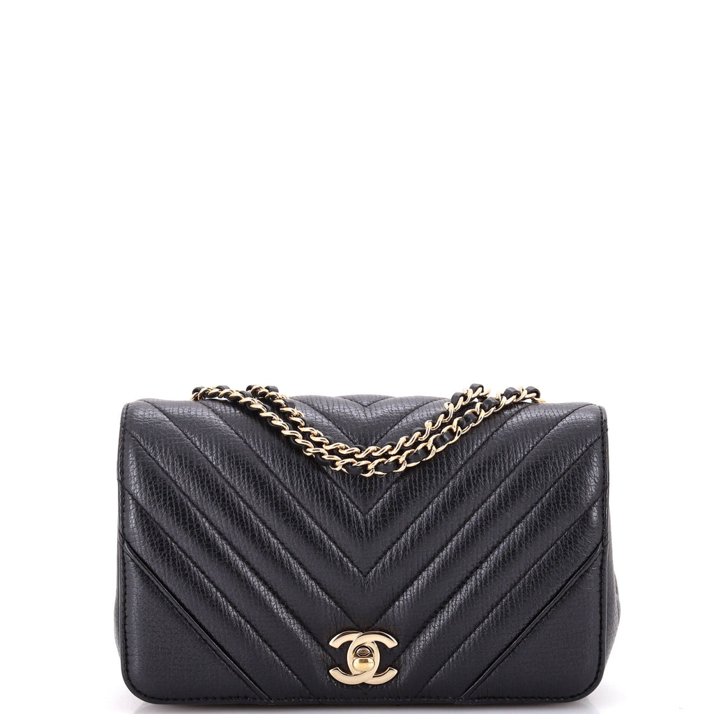 Statement Flap Bag Chevron Calfskin Mini