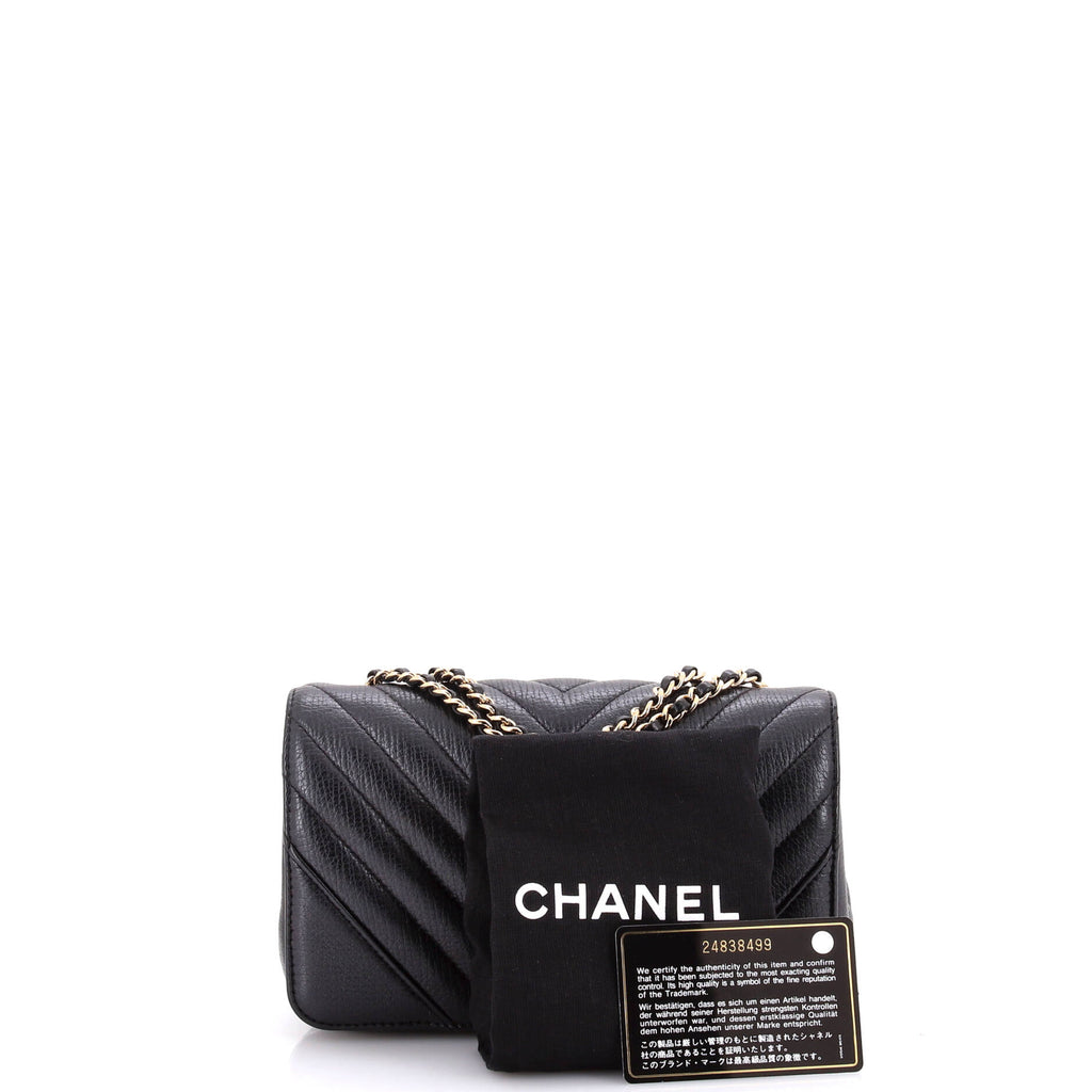 Statement Flap Bag Chevron Calfskin Mini