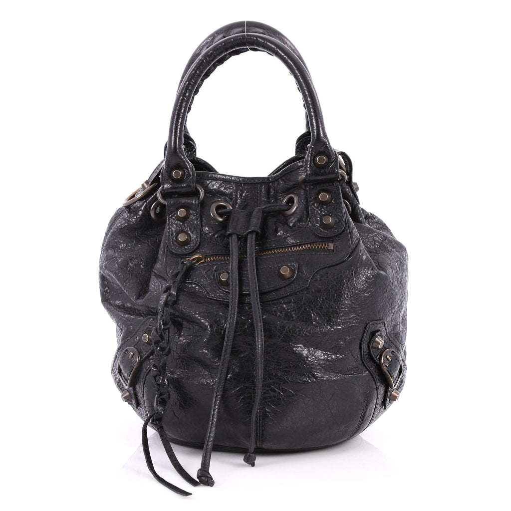 Pom Pon Classic Studs Handbag Leather Mini