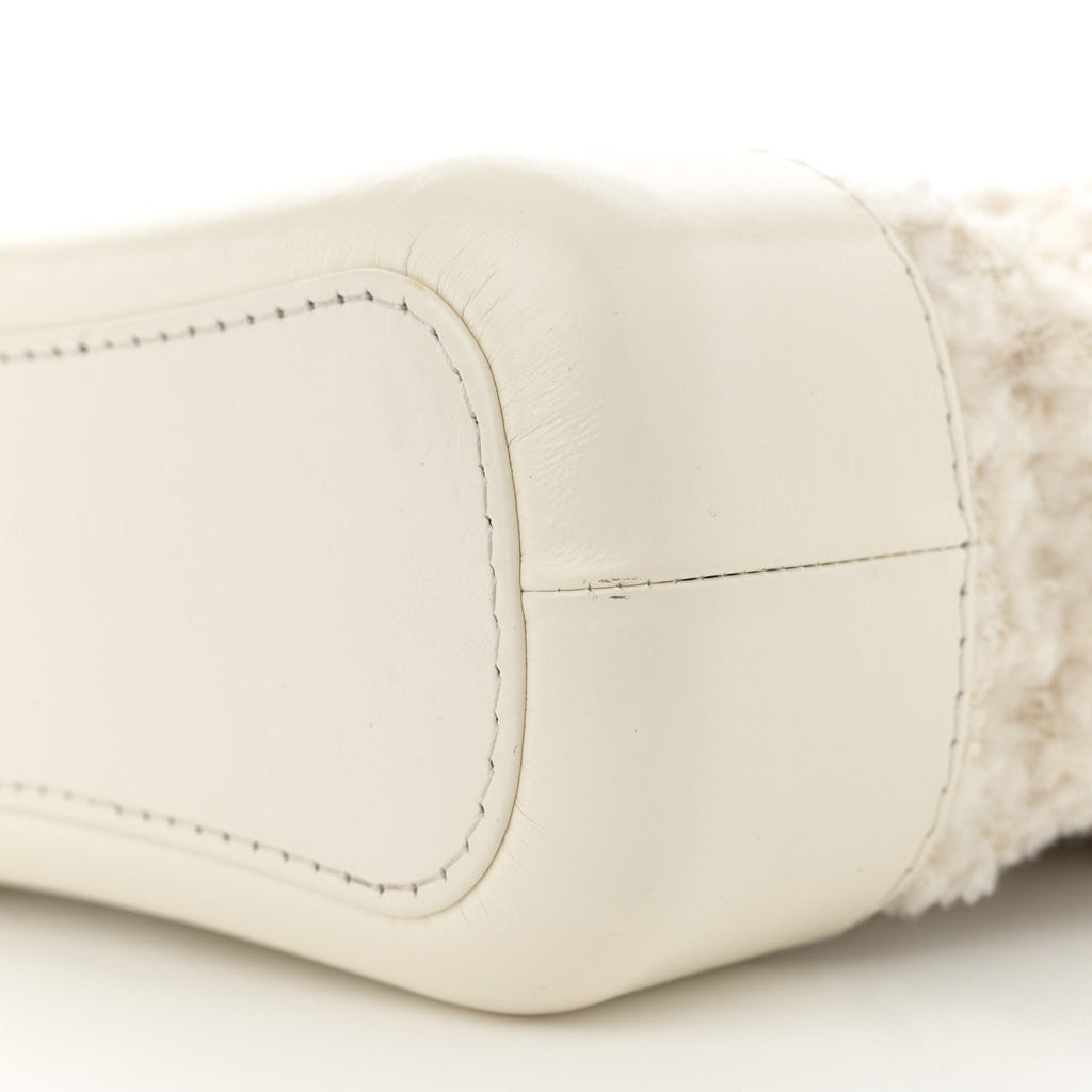 Tweed Calfskin Quilted Small Gabrielle Hobo Beige Ivory