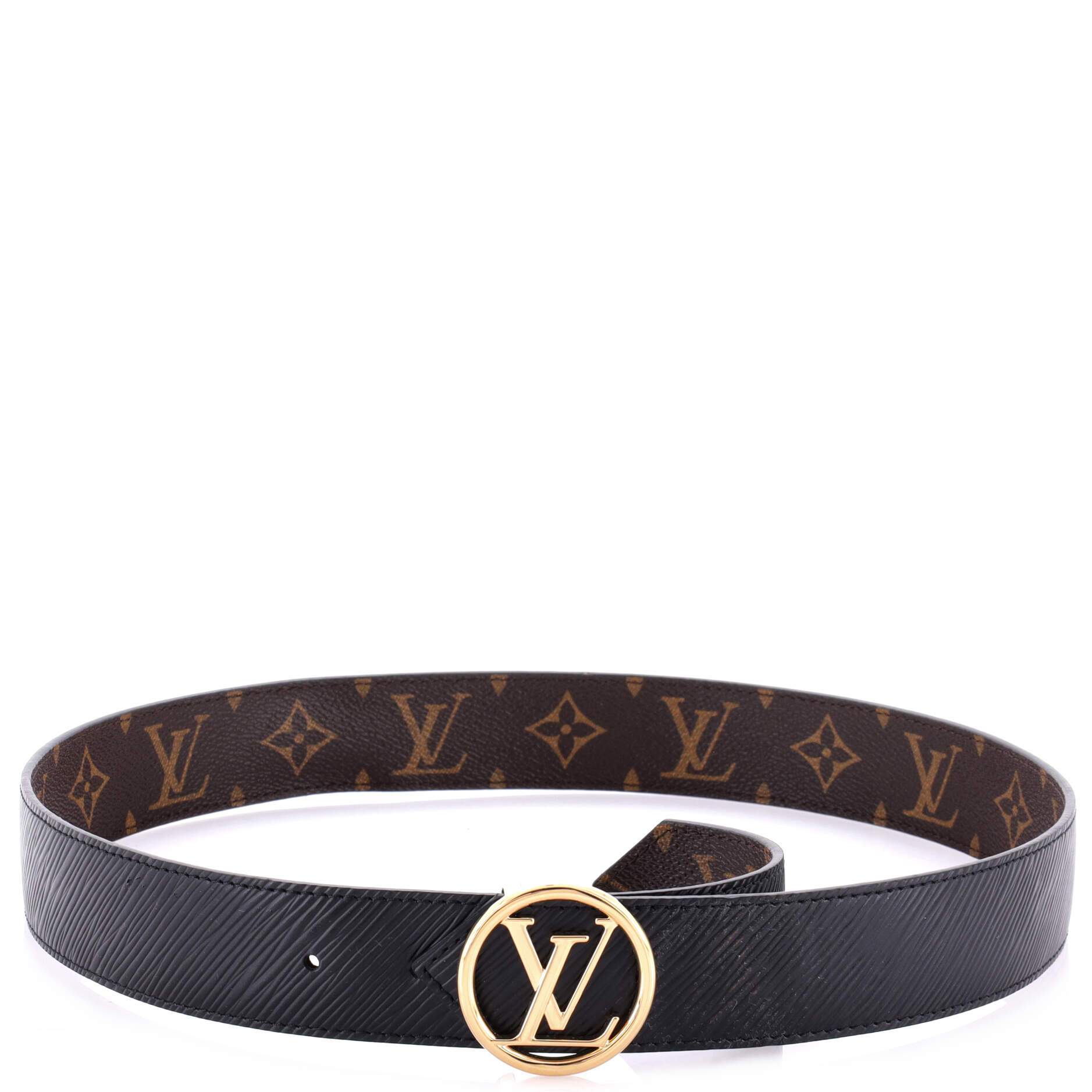 LV Circle Reversible Belt Monogram Canvas and Leather Medium 80