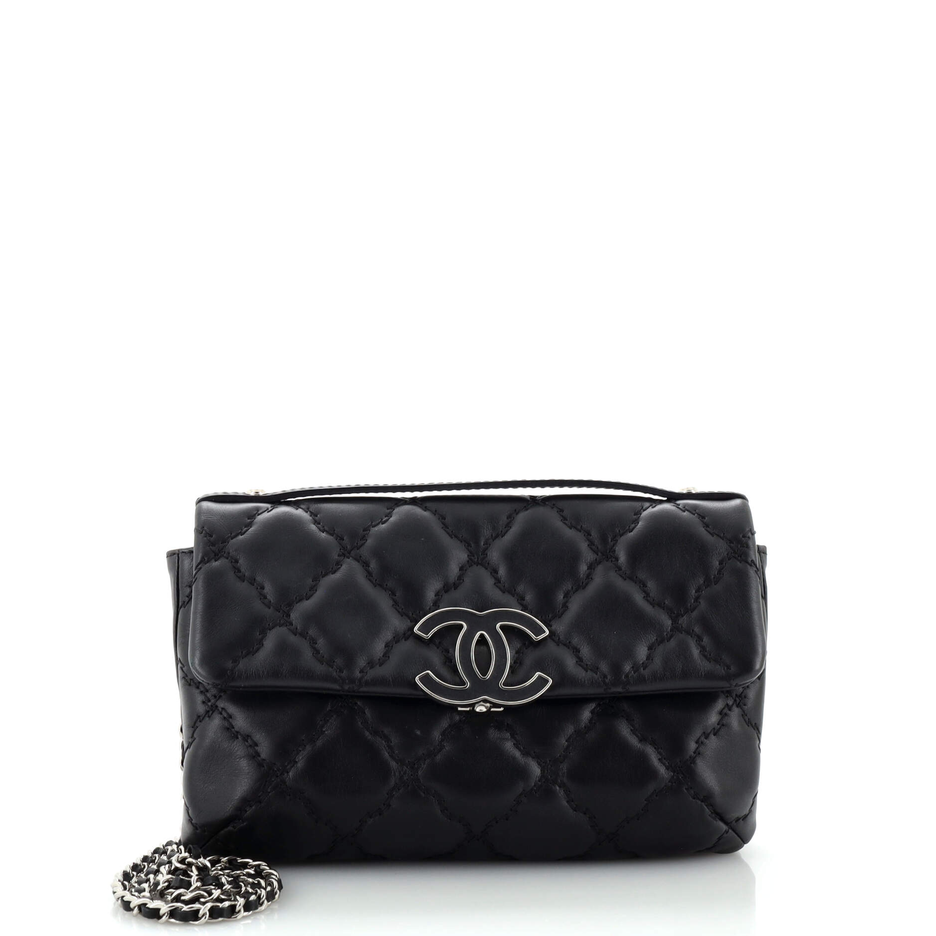 Double Stitch Hamptons Flap Bag Quilted Calfskin Mini
