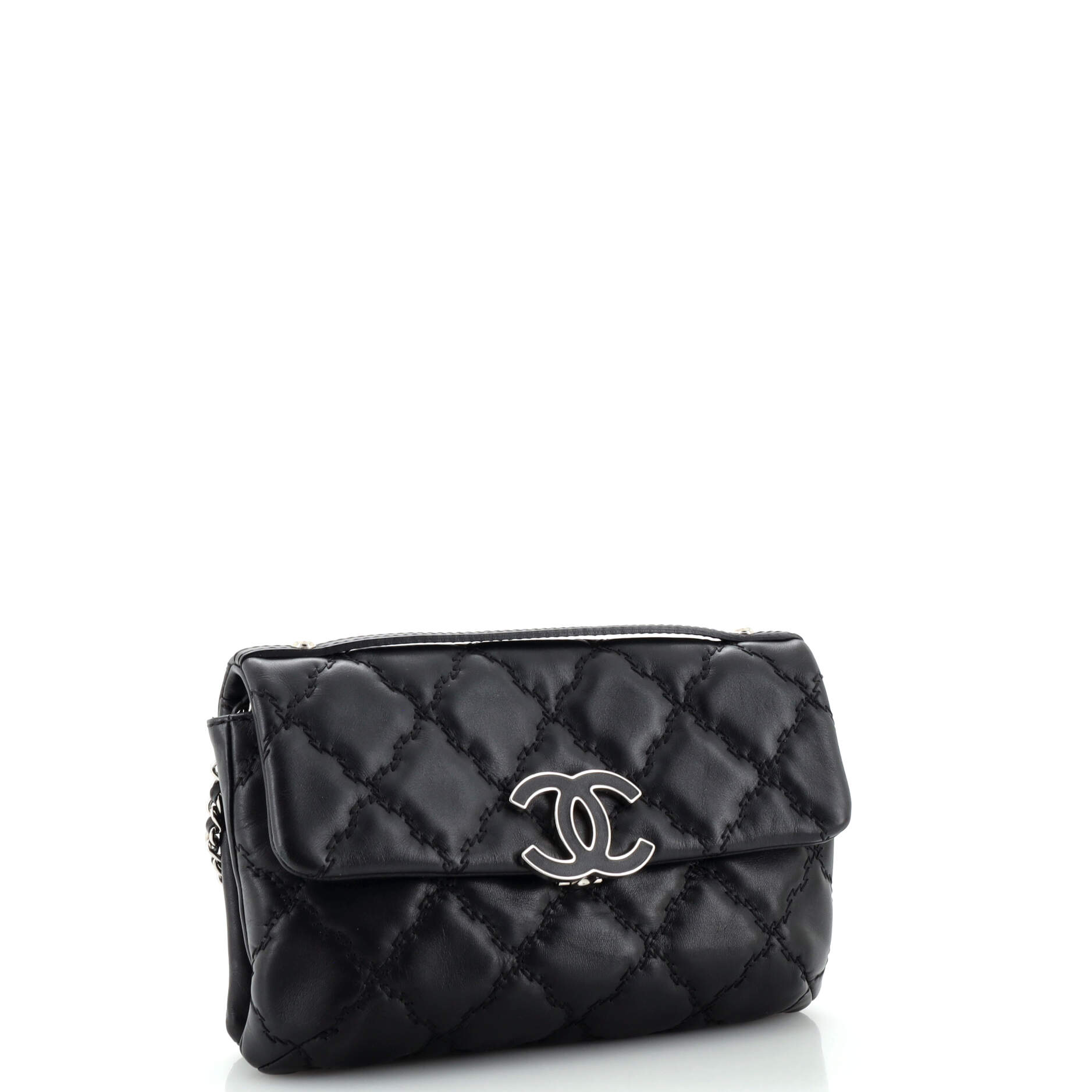 Double Stitch Hamptons Flap Bag Quilted Calfskin Mini