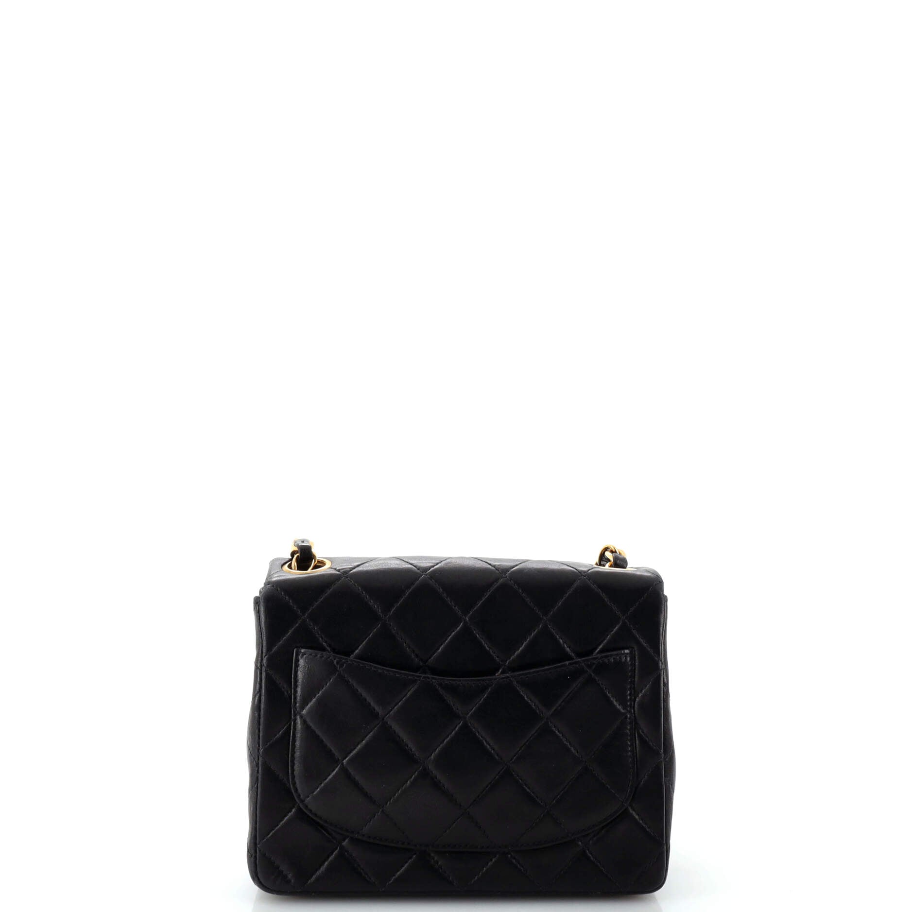 Vintage Square Classic Single Flap Bag Quilted Lambskin Mini