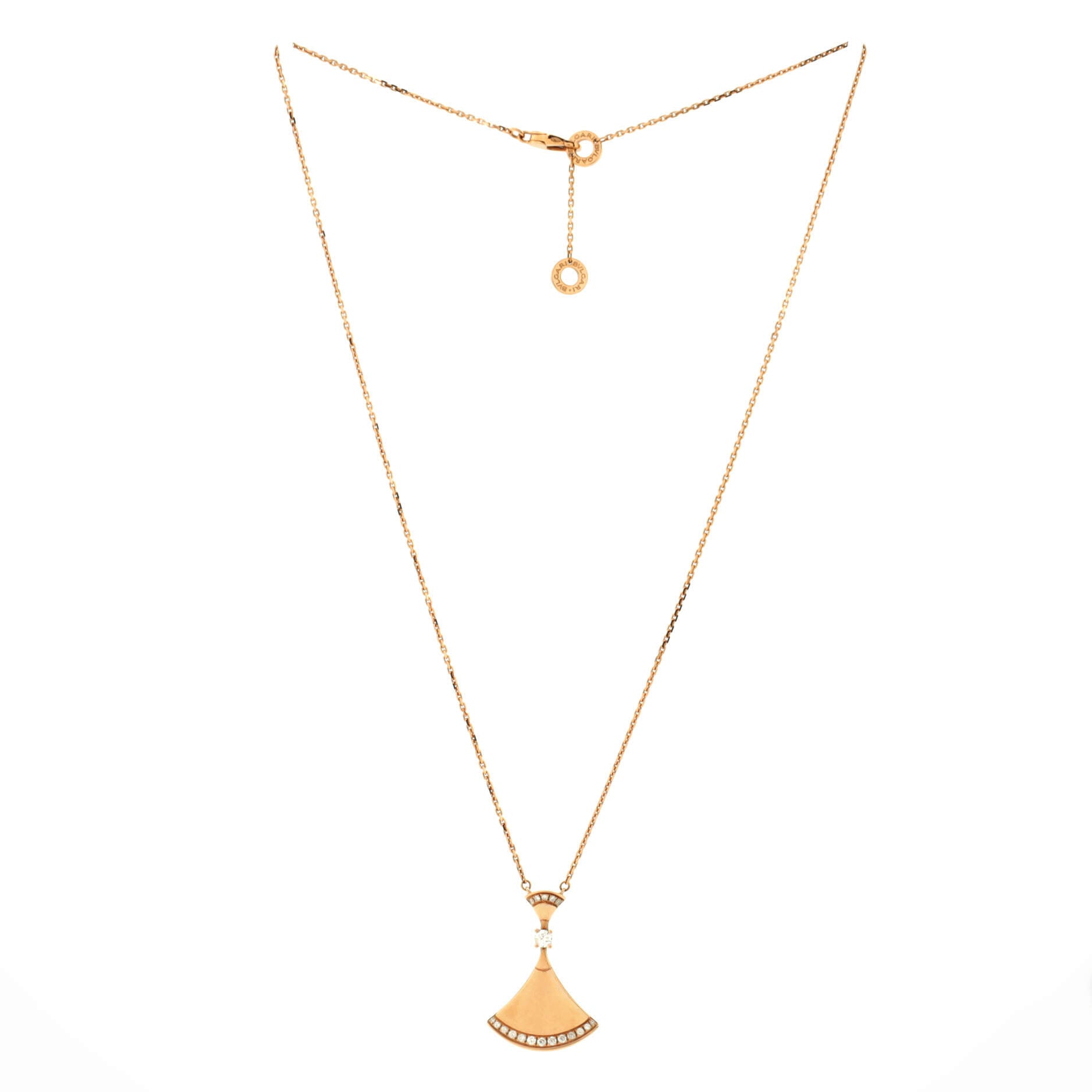 Divas' Dream Pendant Necklace 18K Rose Gold with Diamonds Large