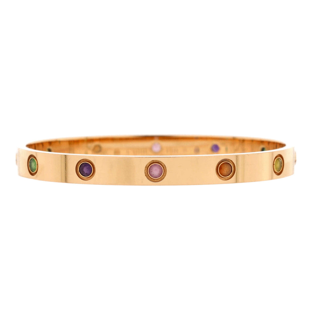 Love 10 Stone Bracelet 18K Rose Gold with Garnet, Amethyst and Sapphire