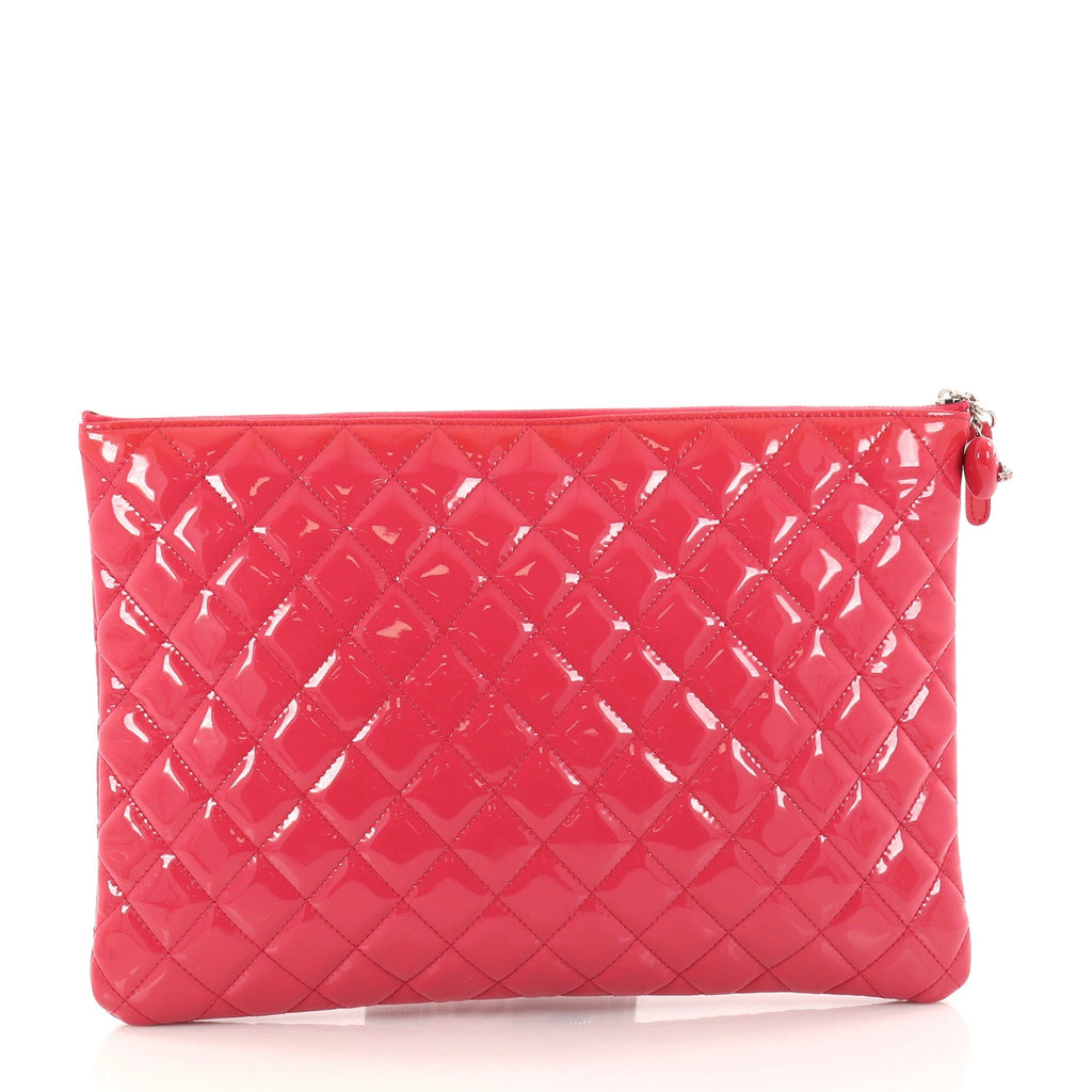 Valentine Hearts O Case Clutch Quilted Patent Large