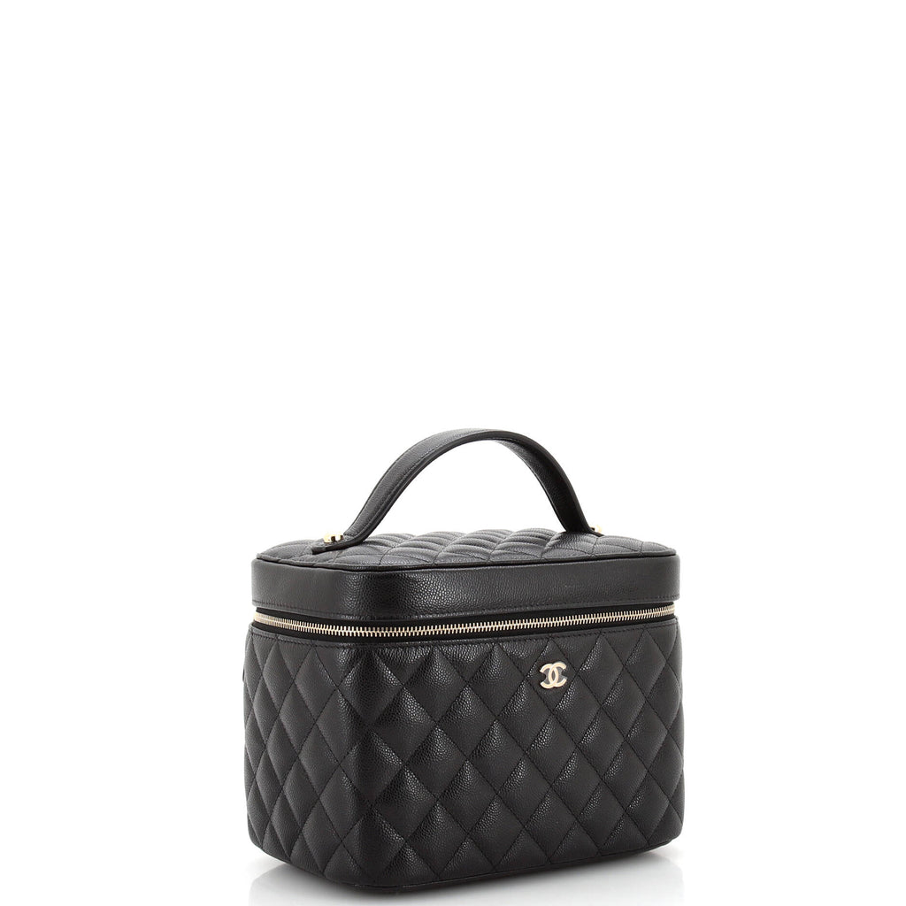 Classic Vanity Case Quilted Caviar Medium
