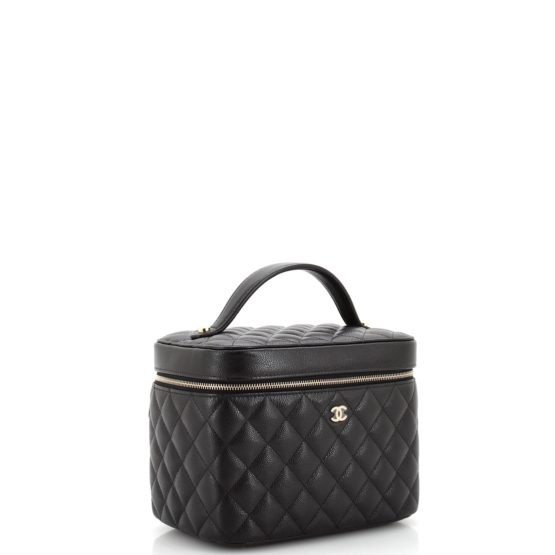 Classic Vanity Case Quilted Caviar Medium
