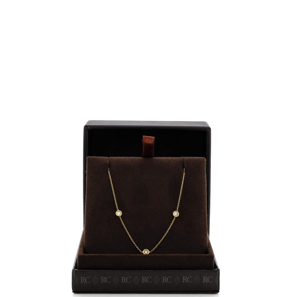 7 Diamond Stations Necklace 18K Yellow Gold with Diamonds