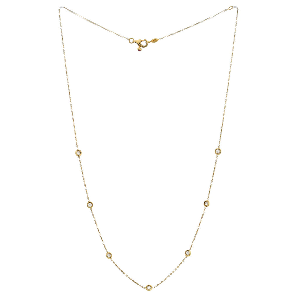 7 Diamond Stations Necklace 18K Yellow Gold with Diamonds