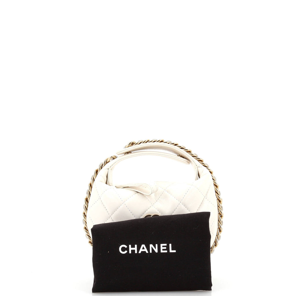 Chain Around Hobo Pouch Quilted Lambskin Mini