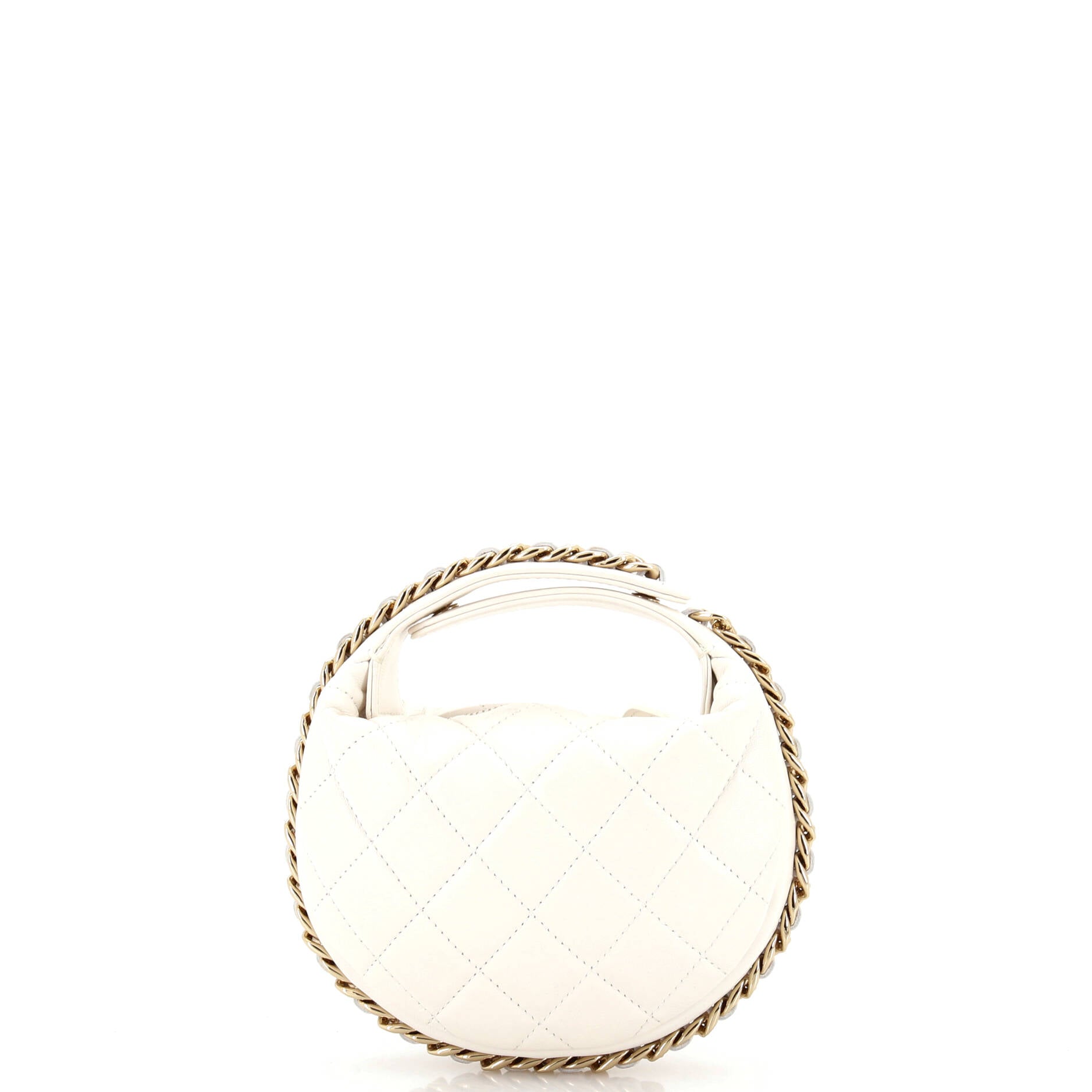 Chain Around Hobo Pouch Quilted Lambskin Mini