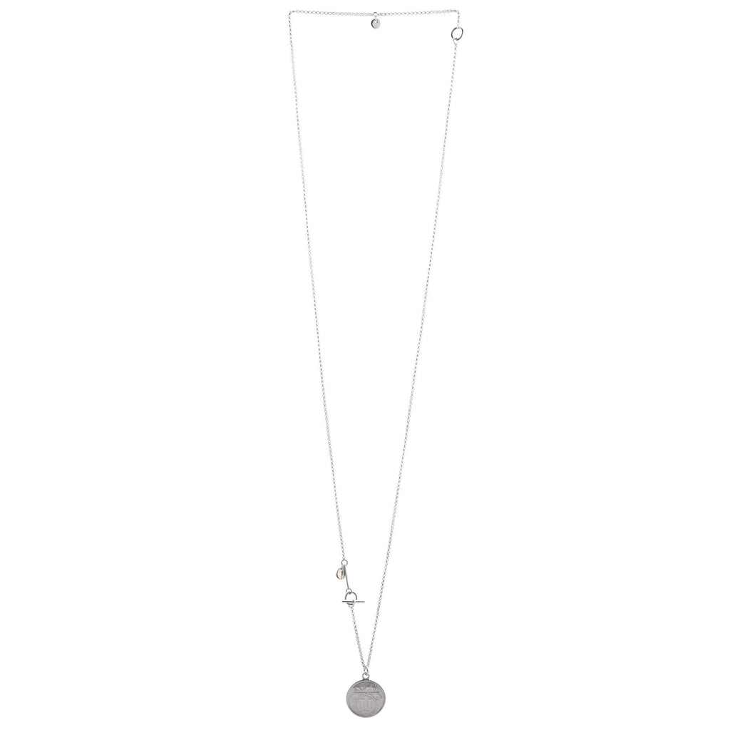 Ex-Libris Pendant Necklace Sterling Silver with 18K Rose Gold Medium
