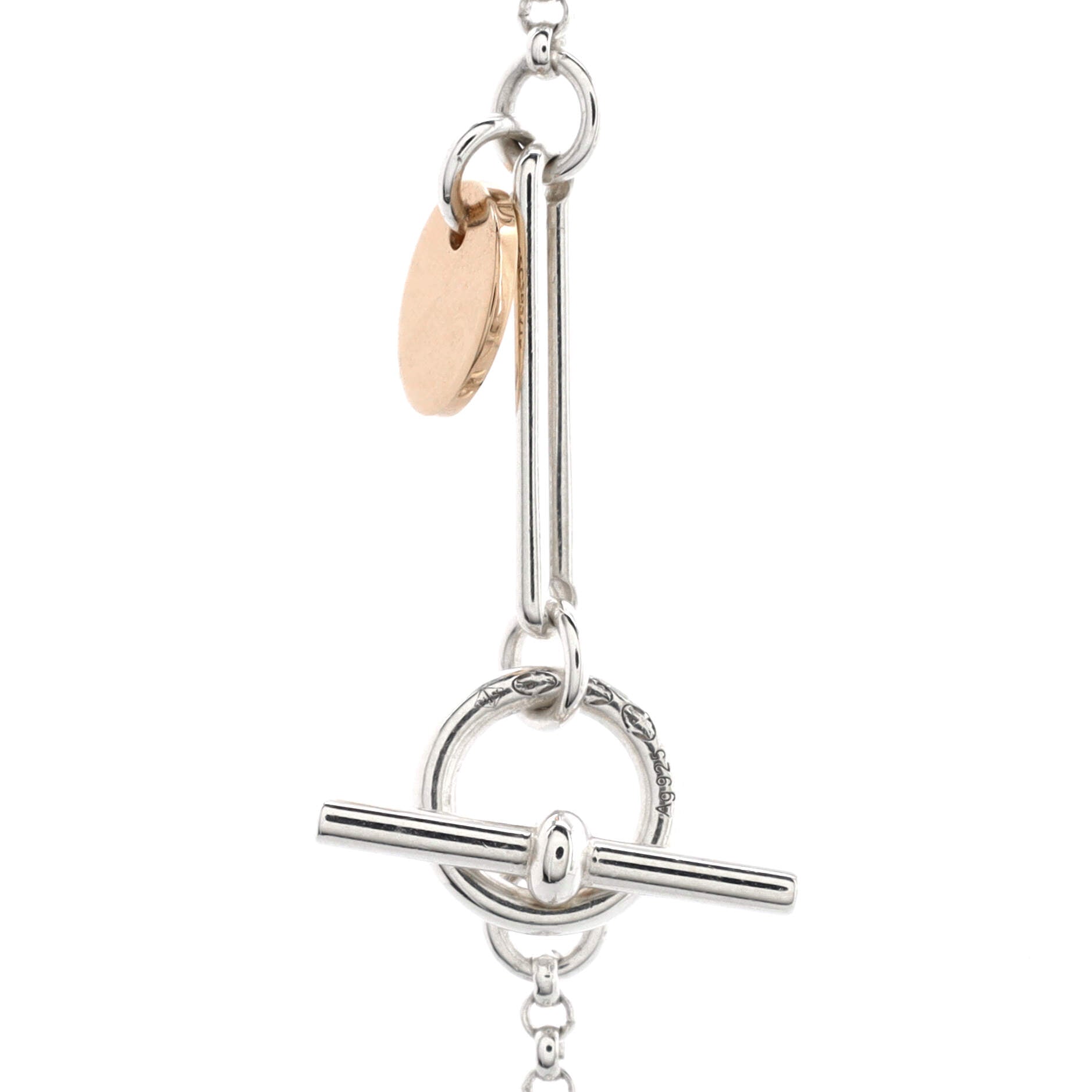 Ex-Libris Pendant Necklace Sterling Silver with 18K Rose Gold Medium