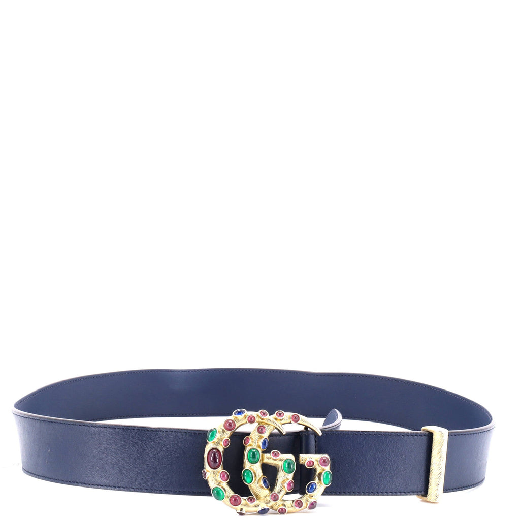 GG Marmont Belt Leather with Gripoix Wide 95
