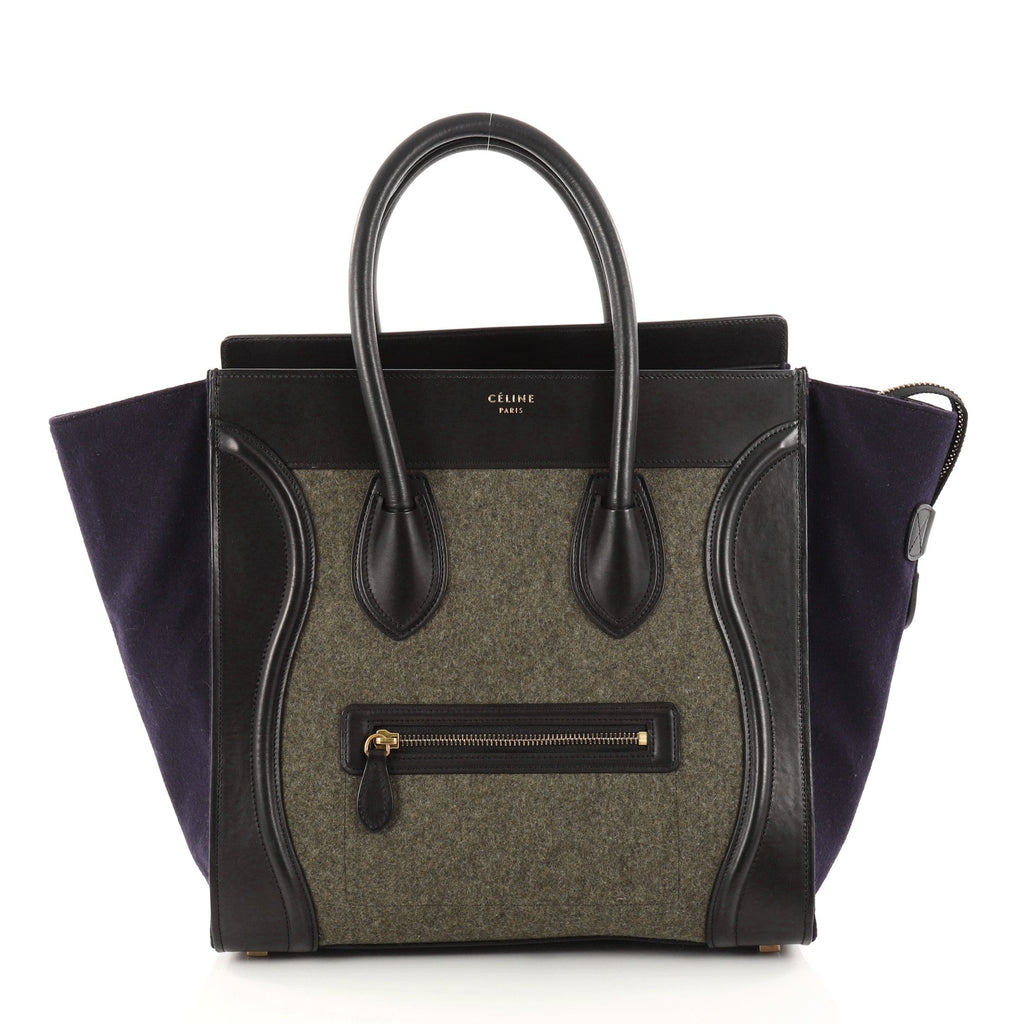 Tricolor Luggage Handbag Felt Mini