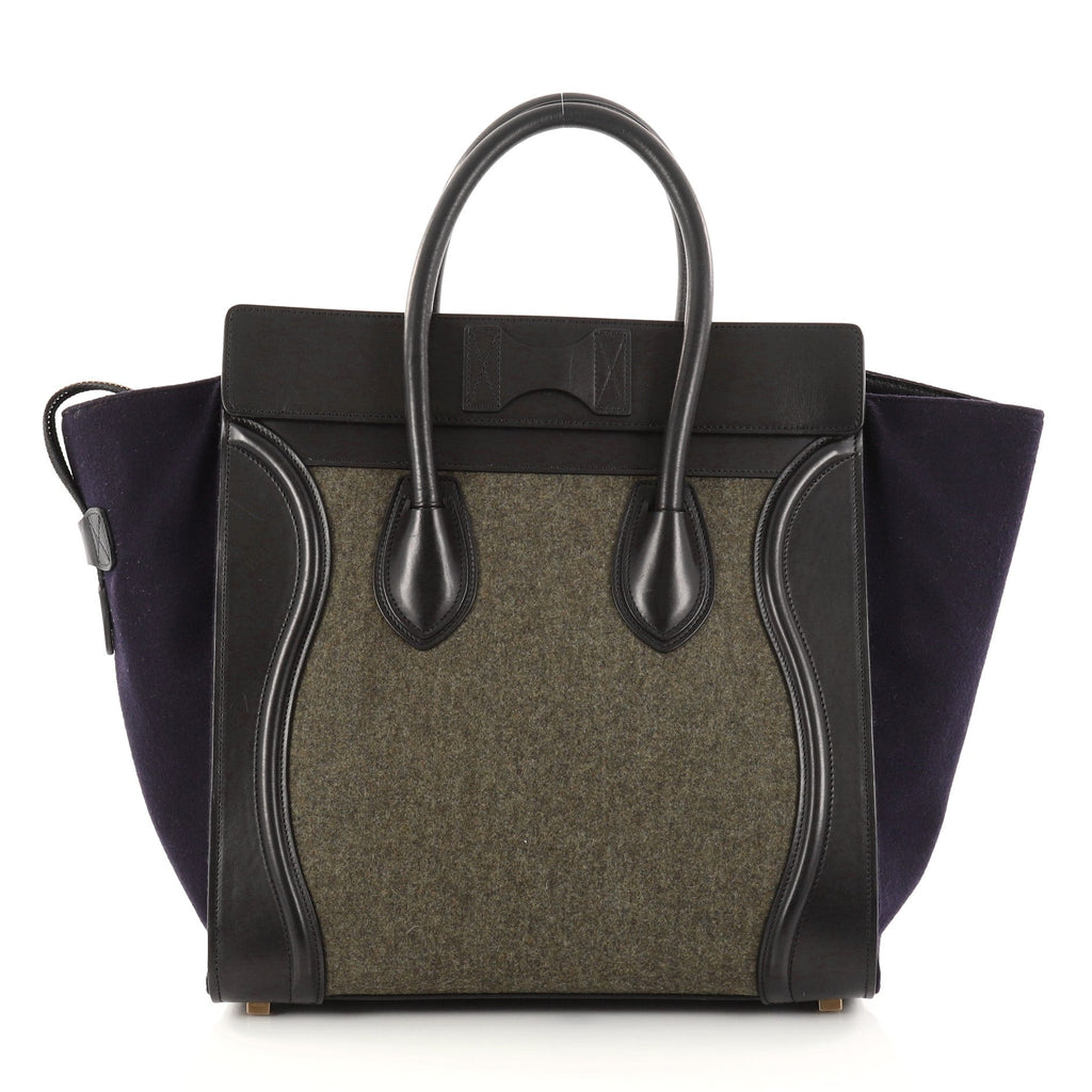 Tricolor Luggage Handbag Felt Mini