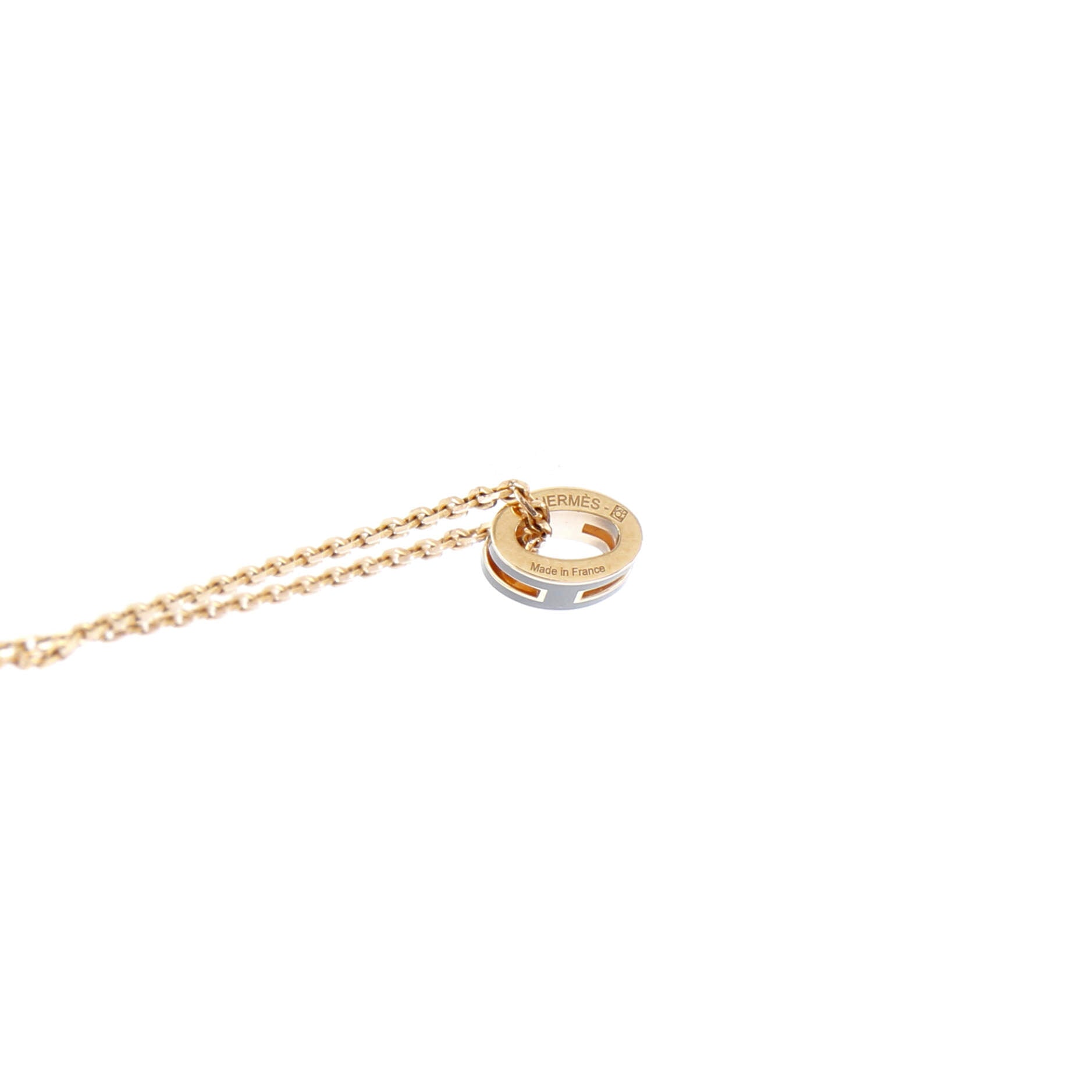 Pop H Pendant Chain Necklace Metal and Enamel Mini