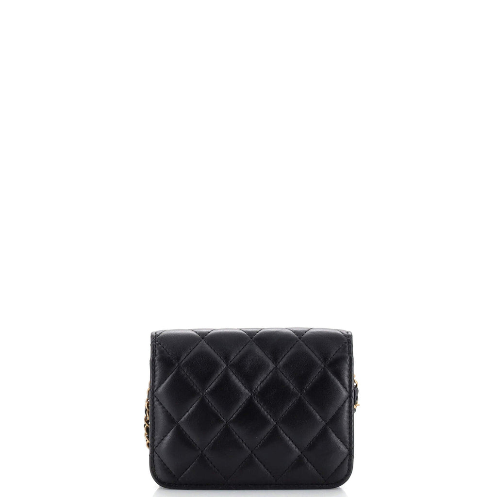 Pearl Crush Flap Clutch with Chain Quilted Lambskin Mini