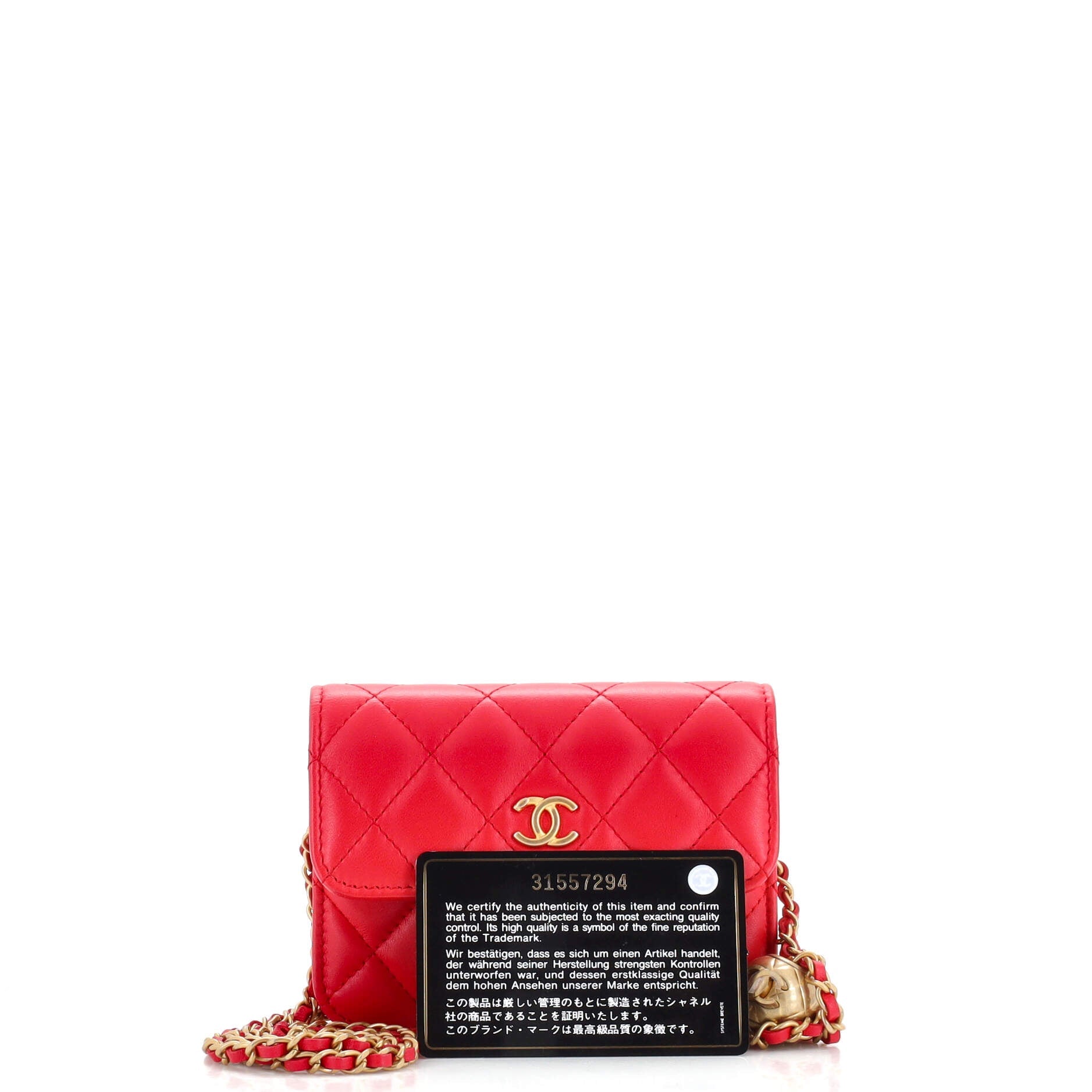 Pearl Crush Flap Clutch with Chain Quilted Lambskin Mini
